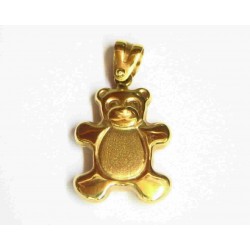 Colgante oso de oro de 18 kl acabado mate y brillo - 11844