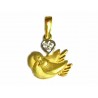 Colgante palomas de oro bicolor de 18 kl con circonitas - 15806
