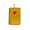Colgante placa alerta médica rectangular  con esmalte - -0005-D