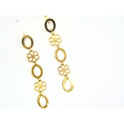 Pendientes oro amarillo flores