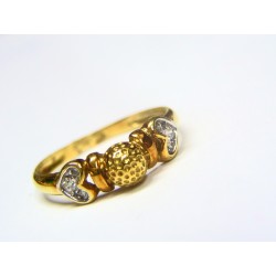 Anillo de oro con bola central y corazones 56681/X