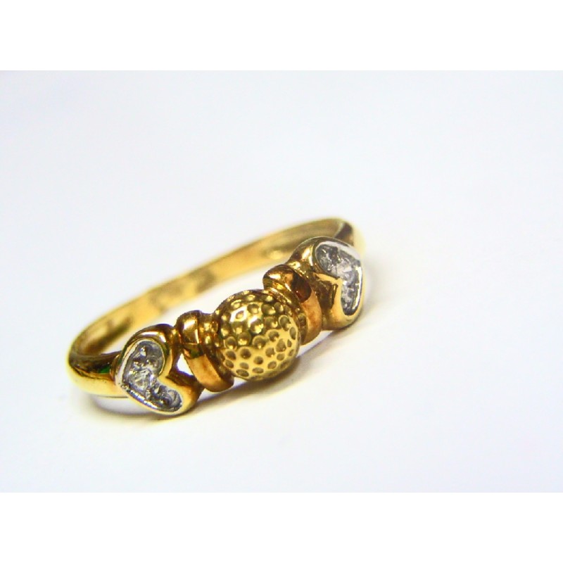 Anillo de oro con bola central y corazones 56681/X