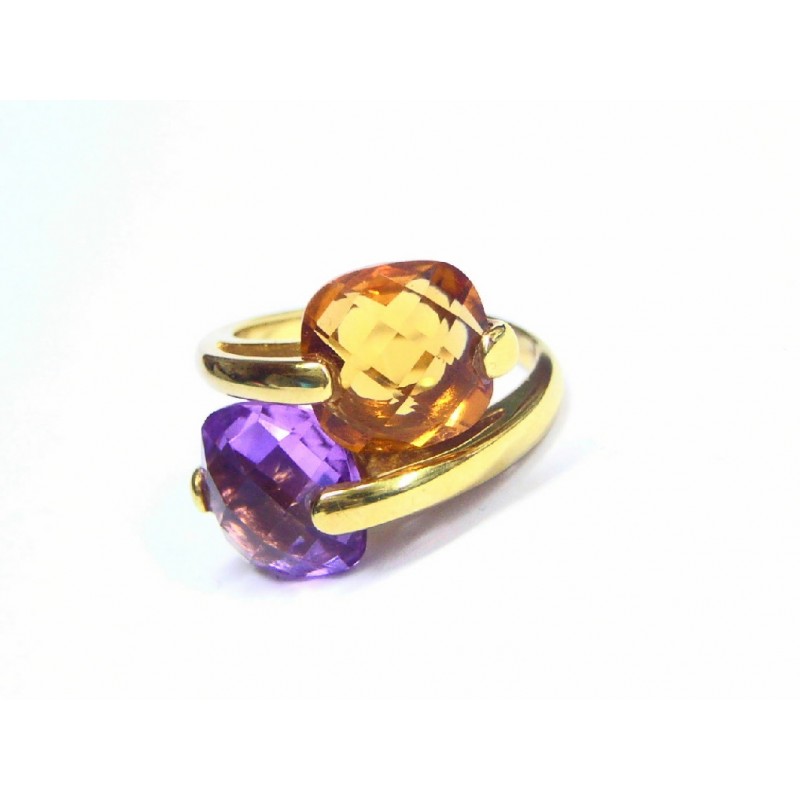 Anillo de oro con piedras naturales color 125