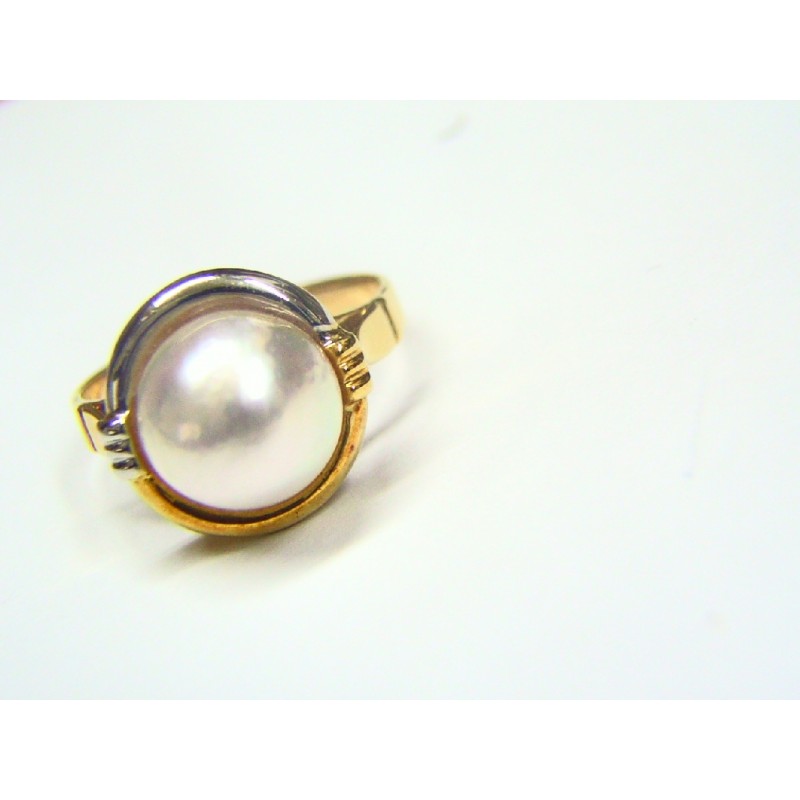 Anillo oro bicolor con perla 51583/X