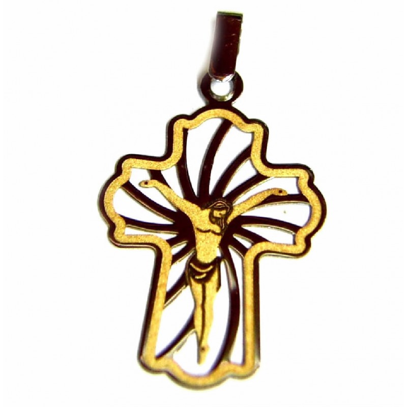 Cruz de oro de 18 kl bicolor - 6/00014