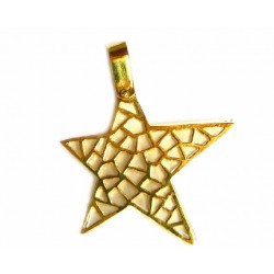 Colgante estrella de oro con nácar - 801002