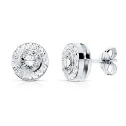 Pendientes oro blanco con circonita 18950