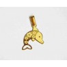 Colgante oro delfín con flores 7062