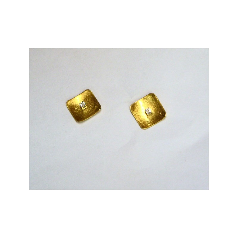 Pendientes oro 18K bicolor con circonita 2/00427