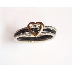 Anillo de plata bicolor con corazón de la colección Miña Xoia - 5-341R