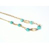 Collar goldfield con piedras azules C-1402T