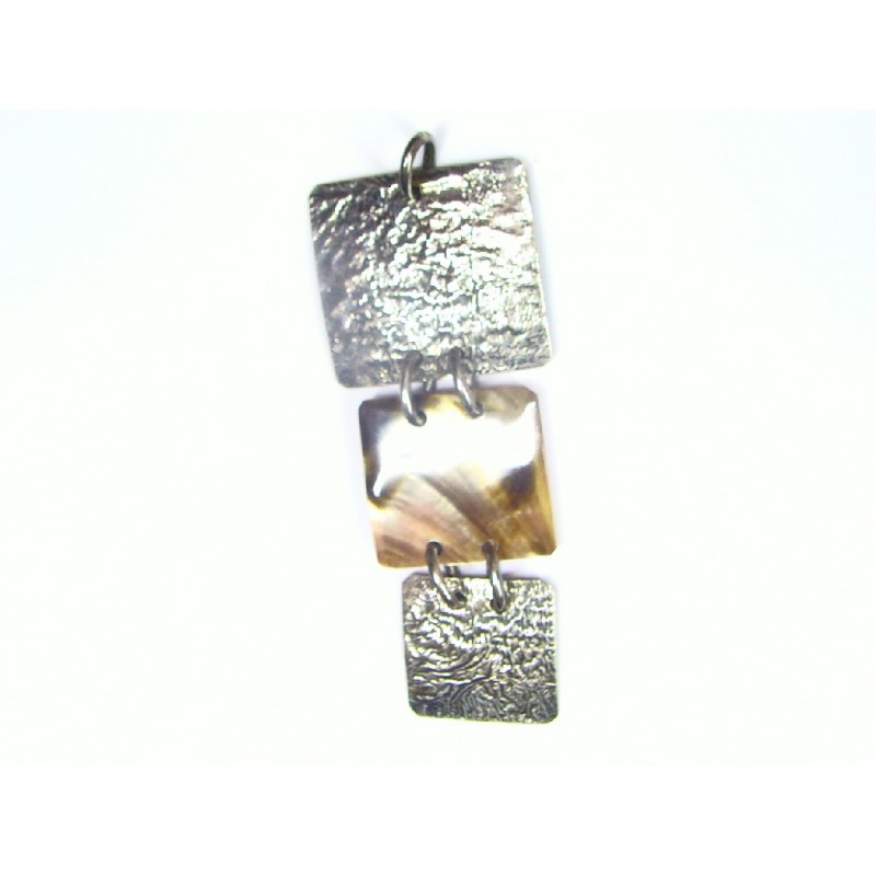 Colgante plata y nácar 6X54