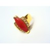 Anillo de oro de 18 kl con coral y circonitas - LG/1573