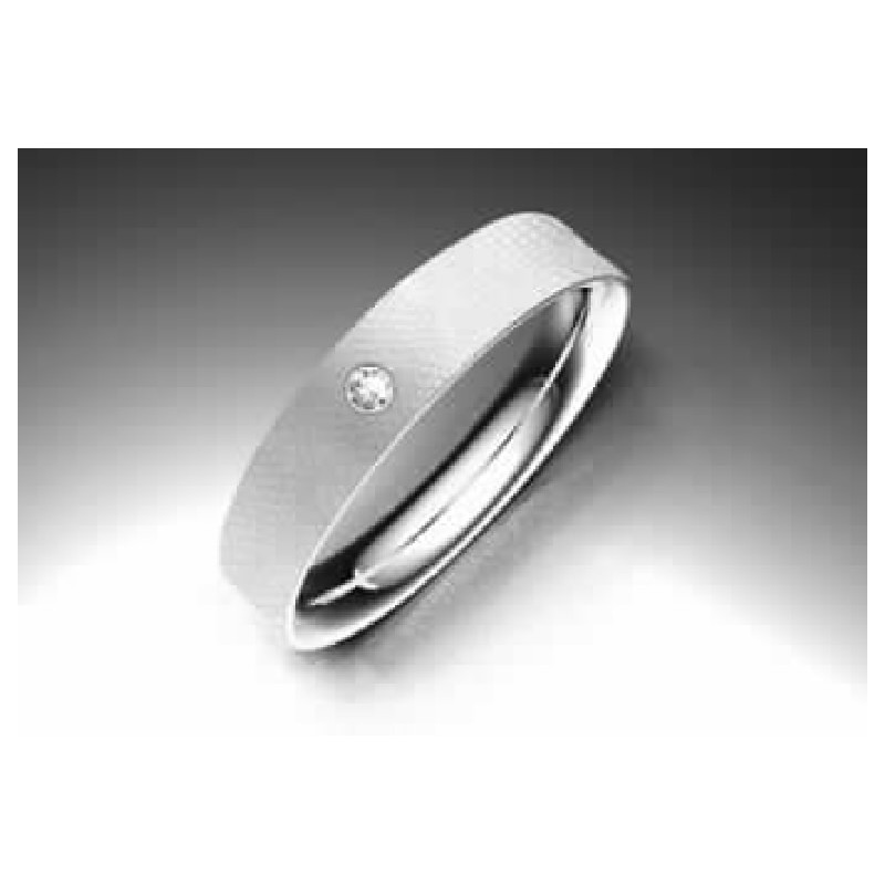 Alianza de oro blanco y circonita