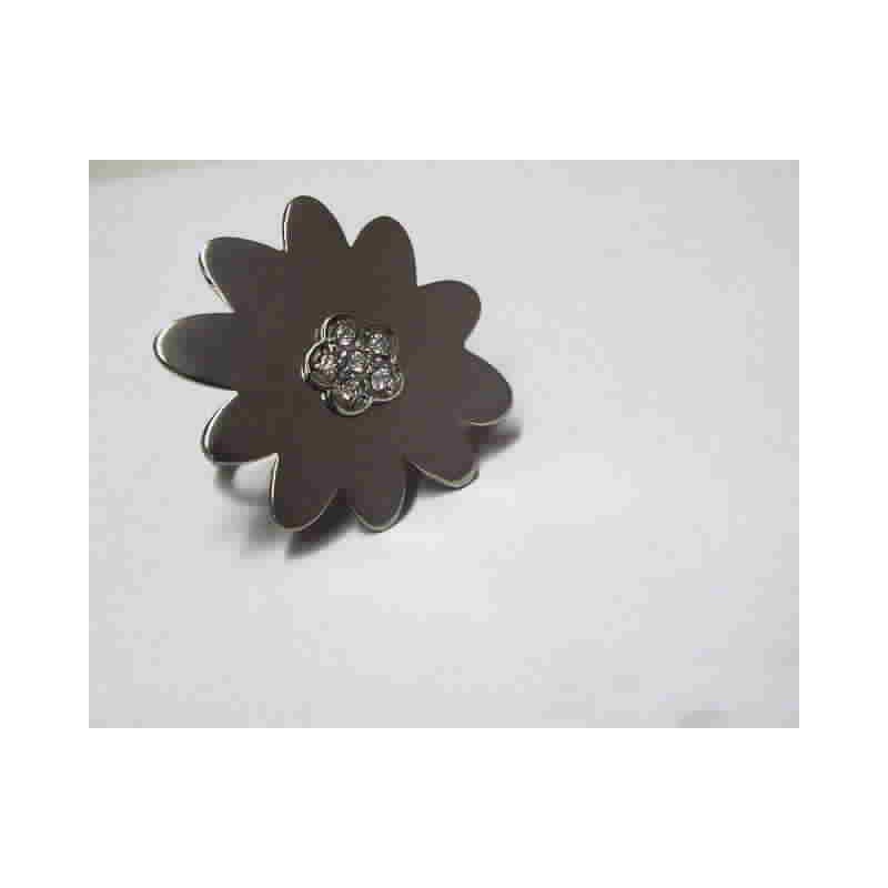 Anillo de plata y circonitas flor 5-210