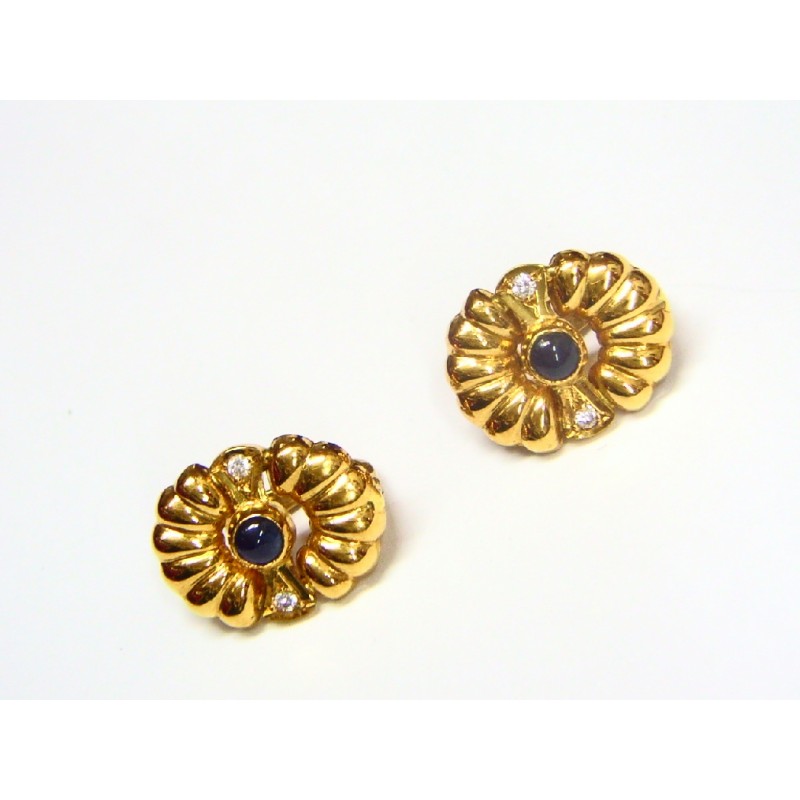 Pendientes oro amarillo y piedras naturales 110D