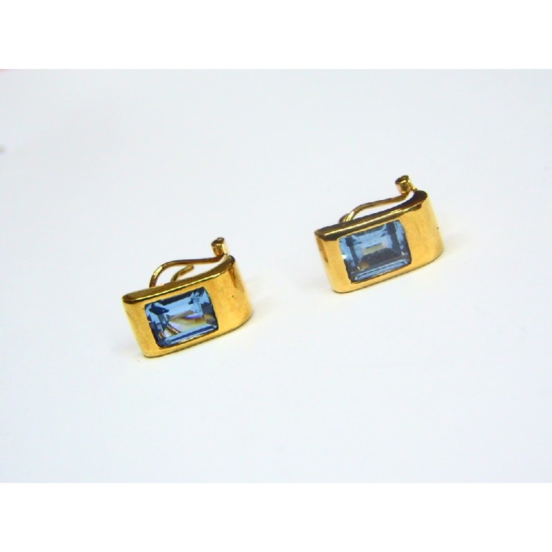 Pendientes de oro amarillo y aguamarina 2200092