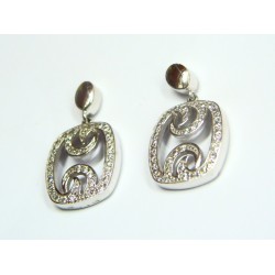 Pendientes de oro blanco y circonitas WA699/7.9