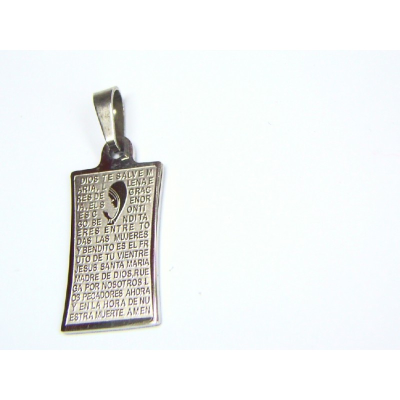 Medalla de acero con Virgen niña y Oración MEP464