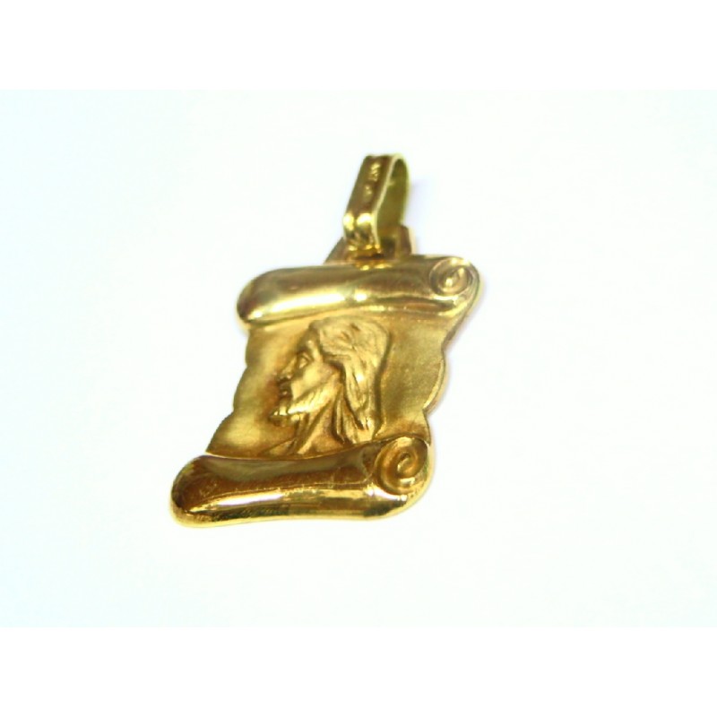 Medalla de oro pergamino con rostro de Cristo 120193/2.80