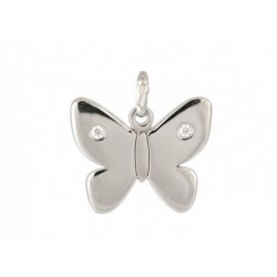 Colgante plata mariposa con dos circonitas - 248400172