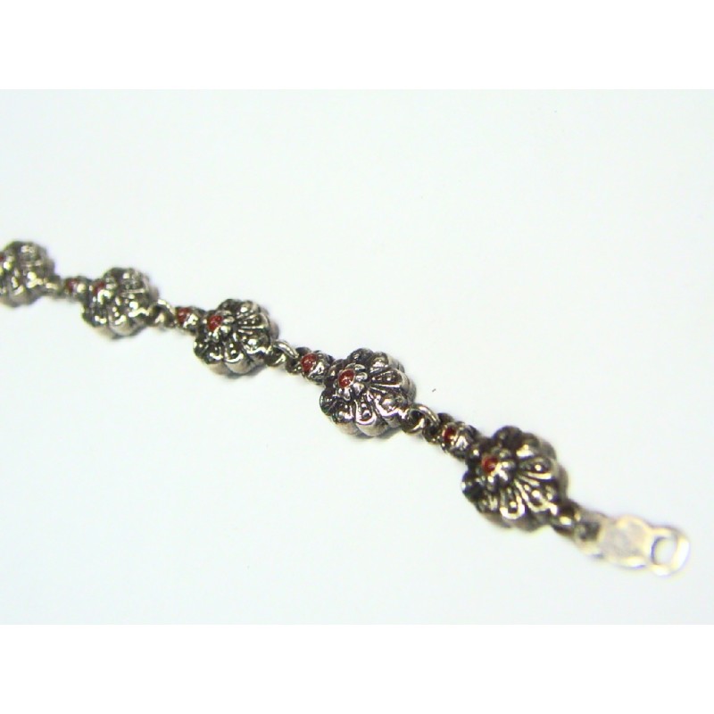 Pulsera de plata y piedras color ámbar -27