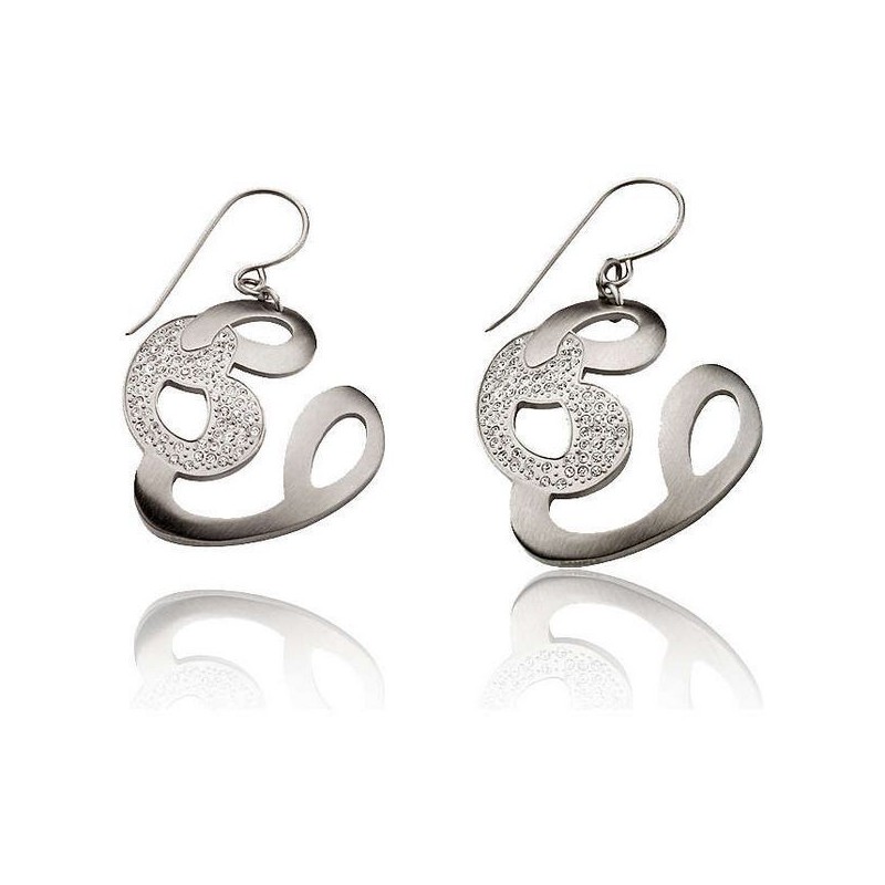 Pendientes BREIL de acero y circonitas TJ0651