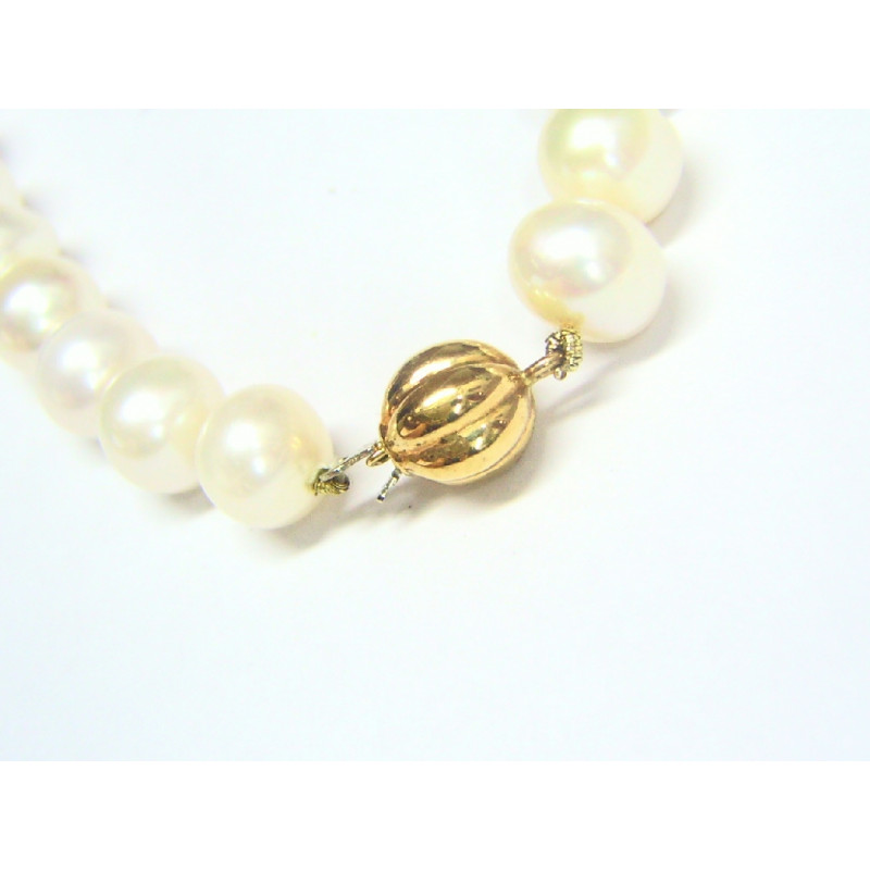 Collar de perlas de agua dulce con cierre de oro 8765-64G