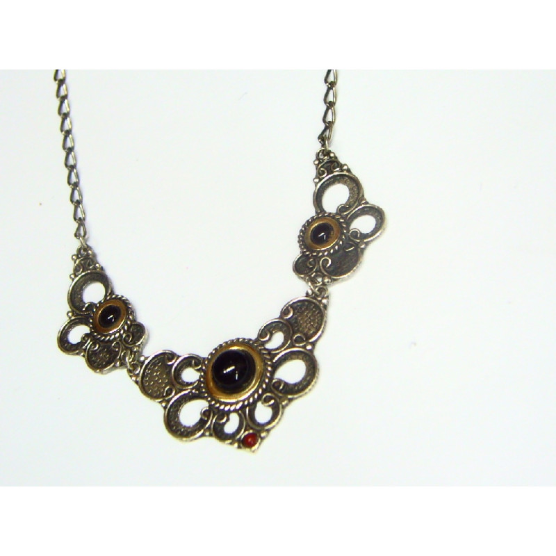 Collar de plata y azabache 1JV