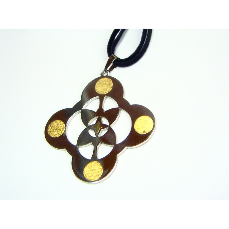 Colgante de acero con cinta azul 000131604