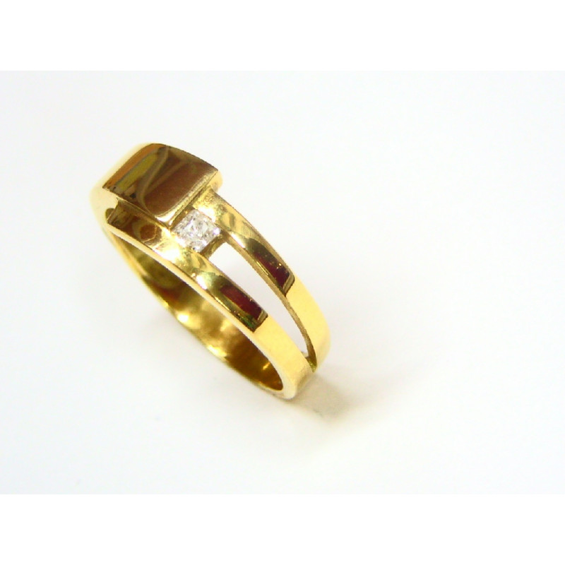 Anillo oro con circonita blanca  53362