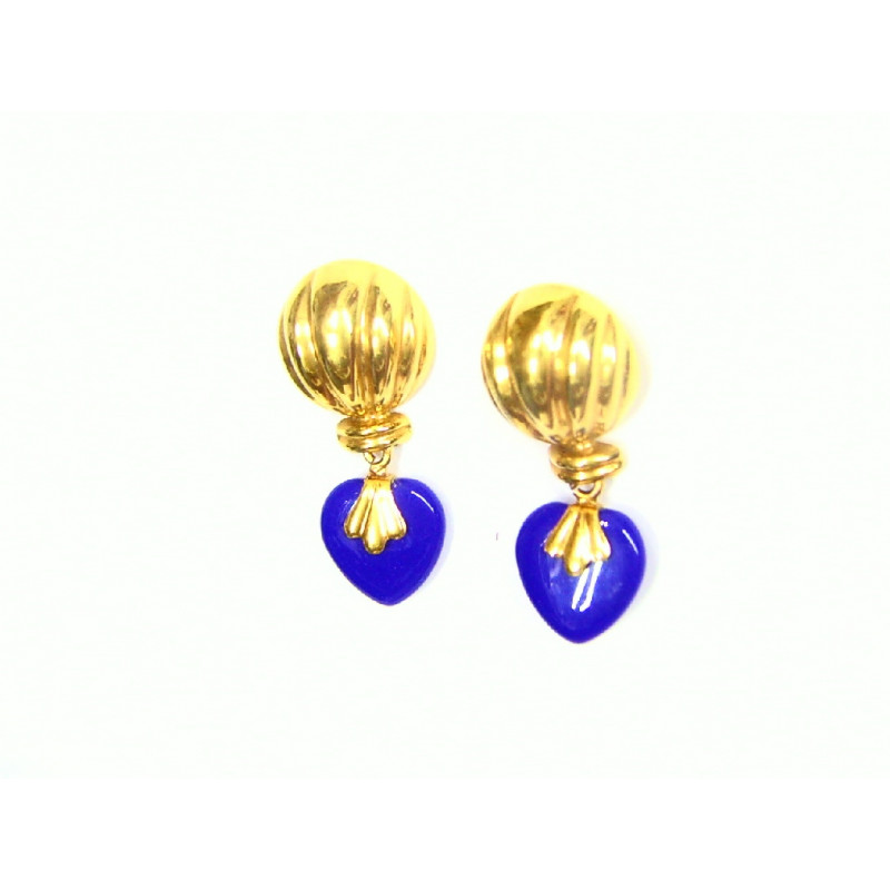 Pendientes de oro y piedra natural azul 66X