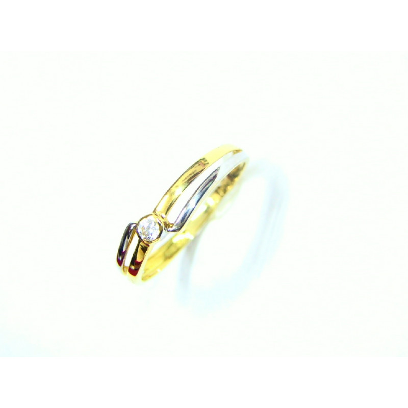 Anillo oro bicolor con circonita 150391