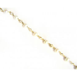 Pulsera de oro 18K con perlas y circonitas 13062