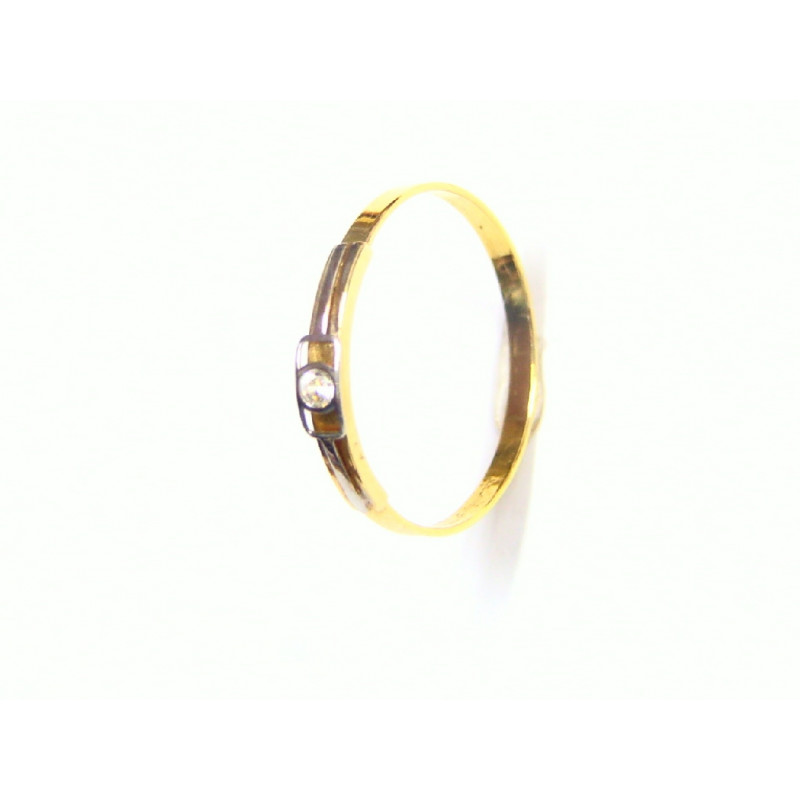 Anillo oro bicolor con circonita 11.00108