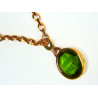 Collar corto bronce y piedra natural verde B5/GR
