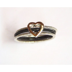 Anillo triple de plata Corazón 5-341