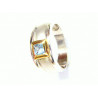 Anillo de oro blanco Y amarillo con aguamarina 7439