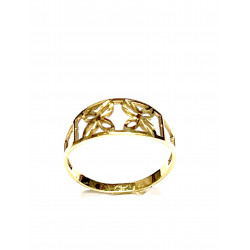 Anillo oro amarillo con dos flores