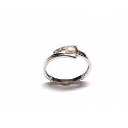 Anillo plata con perla y circonitas