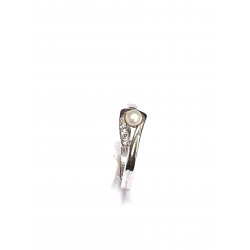 Anillo plata con perla y circonitas