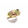 Anillo oro y piedras  naturales de colores