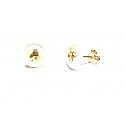 Pendientes oro perla con mariposa.