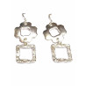 Pendientes largos de plata mate brillo