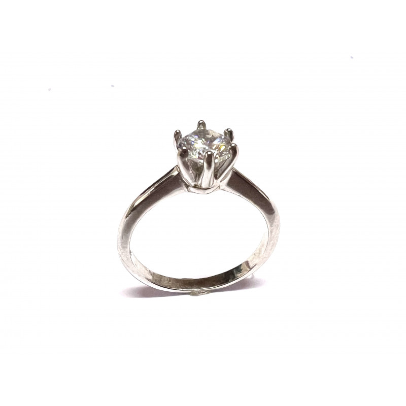 Anillo Solitario plata con circonita