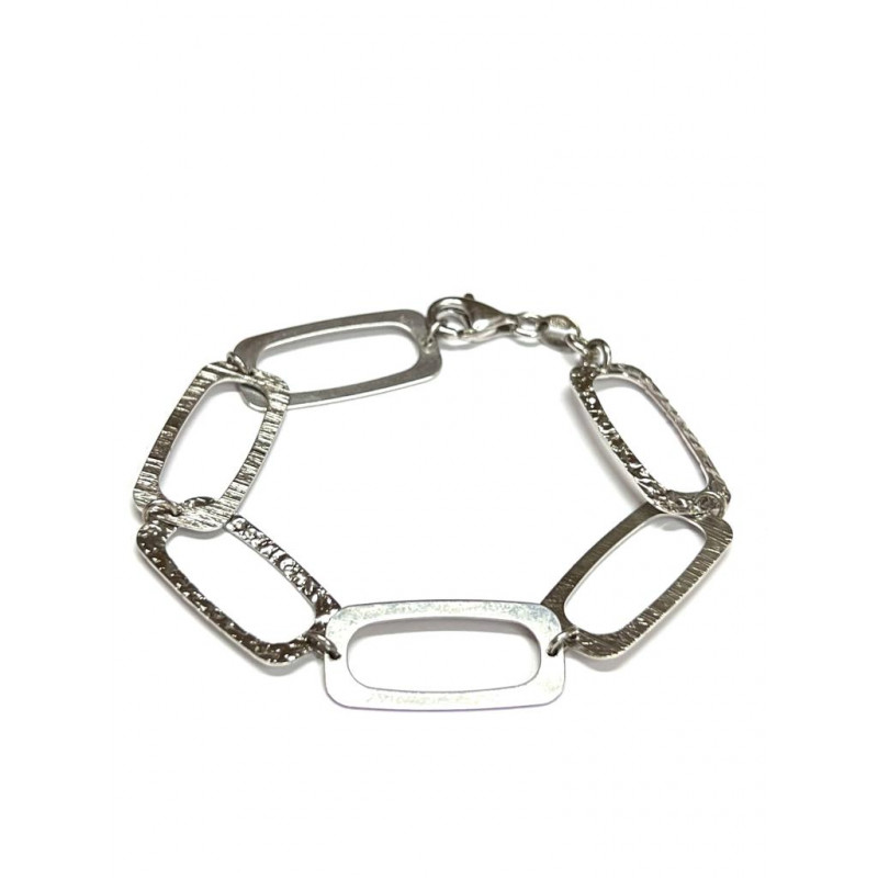 Pulsera de plata con piezas rectangulares