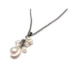 Colgante plata con múltiples perlas y cadena plata tipo Forsa