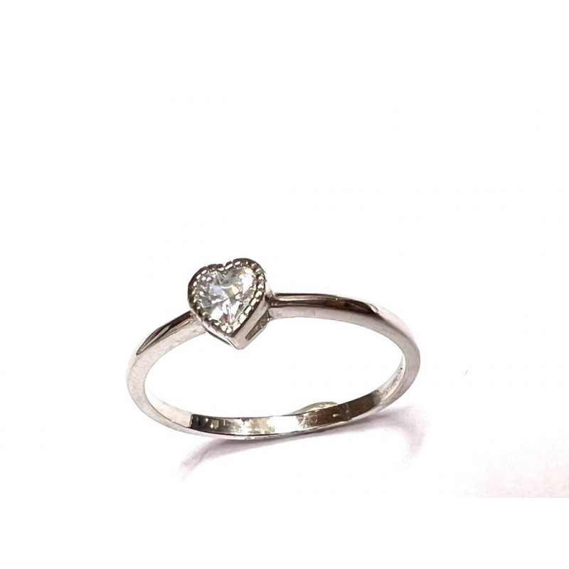 Anillo de plata y circonita Corazón SPA063