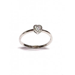 Anillo de plata y circonita Corazón SPA063