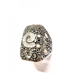 Anillo de plata filigrana y circonitas de la colección Miña Xoia - 5285